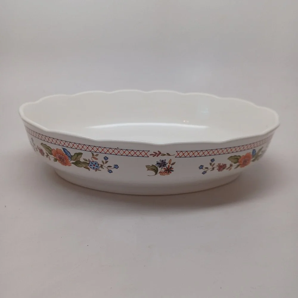 Lenox‎ Lantana Wind Chimes Oval Vegetable Serving Bowl Scalloped Fine China USA